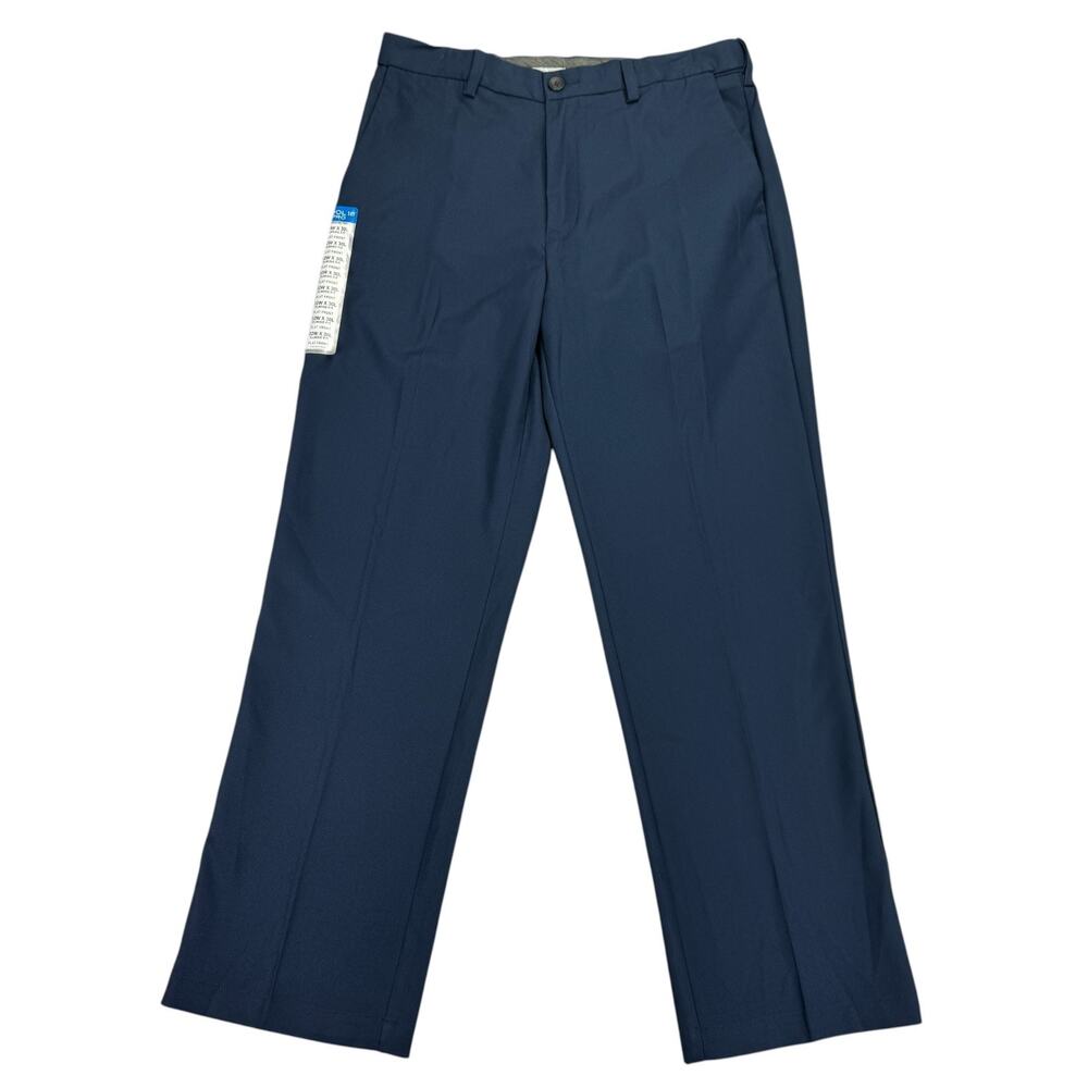 Haggar Mens Cool 18 Pro Classic Fit Flat Front Dress Pants Navy Blue 32x30